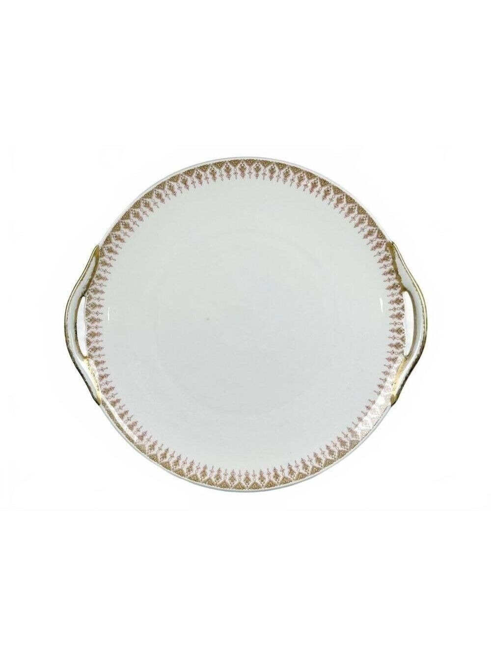 Antique Bernardaud Limoges B&Co France Porcelain Serving Plate 11 in Gold 1900s